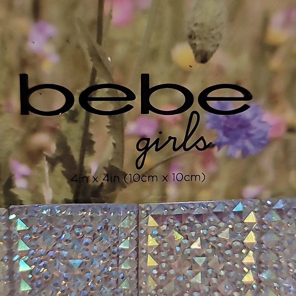 Bebe Girls Iridescent Rhinestone 4x4 Photo Frane - Picture 6 of 6